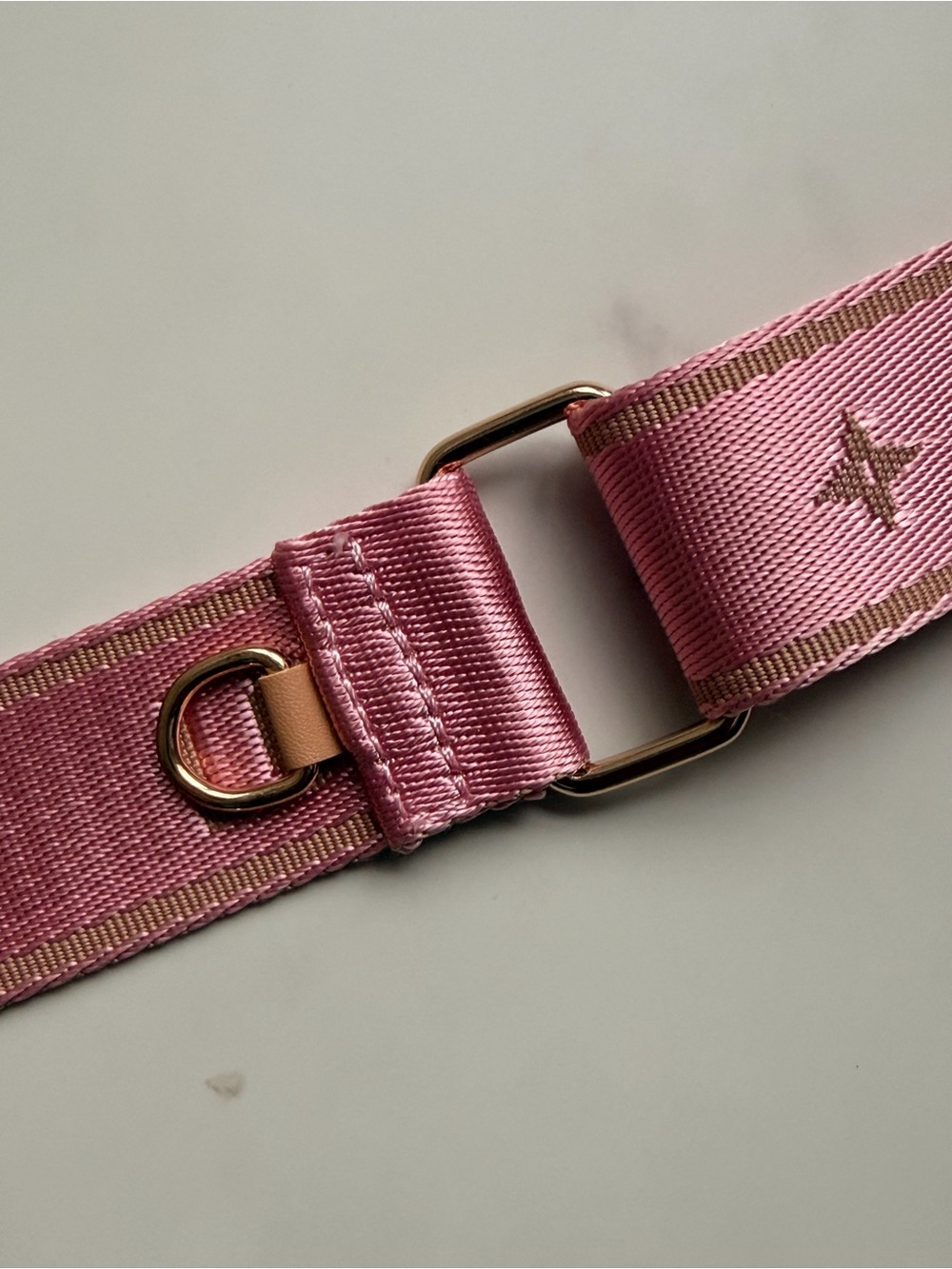 LV Designer Speedy Shoulder logo replacement Blush pink guitar Strap - Picture 4 of 8
